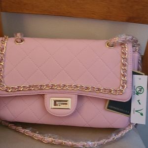 Pink quilted purse